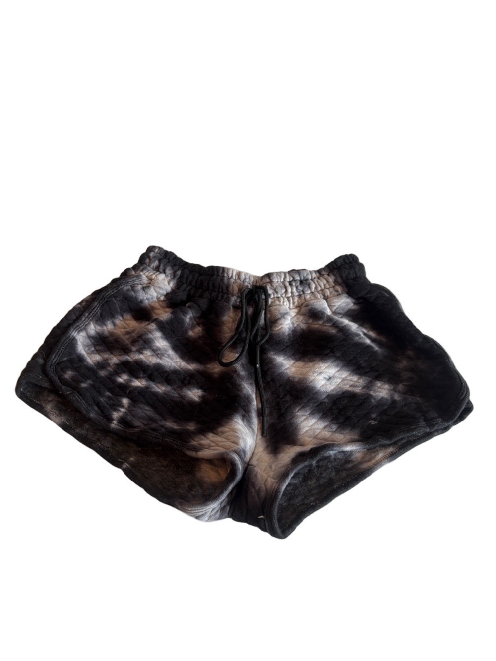 Barstool Quilted Elastic Waist Black & White Tie Dye 2 1/2" Shorts Size Medium